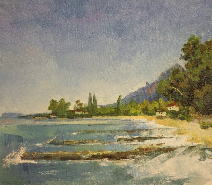 Oil study - My, Landscape, Sea, Painting, Etude, Oil painting, Painting, Butter, Shore