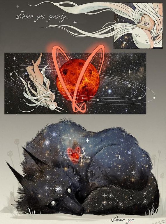 The story of the rabbit girl and the star wolf - Art, Drawing, A selection, Longpost