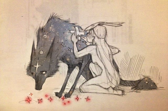 The story of the rabbit girl and the star wolf - Art, Drawing, A selection, Longpost