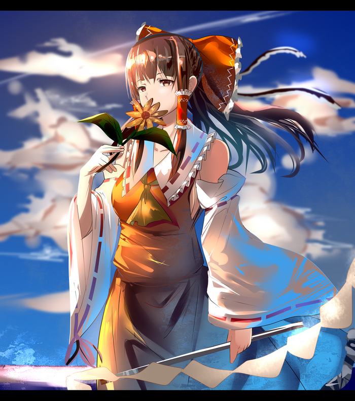   misu Anime Art, , Hakurei Reimu, Touhou, Hizagawa Rau