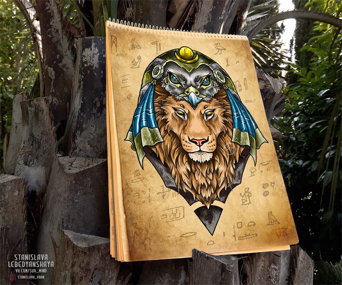 Egyptian power [2] - My, Tattoo, Creation, Images, Art, Egypt, Artist, Drawing, Painting