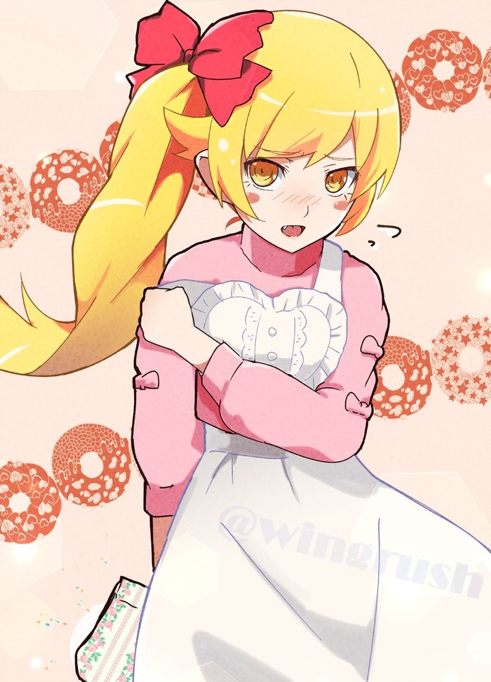 Master, I made chocolate for you...Please take it - Anime, Anime art, Monogatari series, Shinobu oshino, Tsukihi araragi, Sengoku Nadeko, Longpost