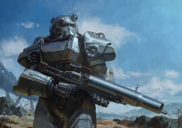 T-60 power armor - Fallout 4, Power armor, Art, Computer games