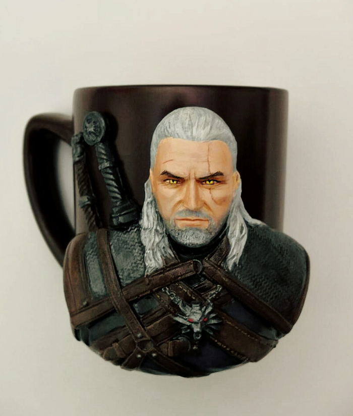 Geralt 2.0 - My, Witcher, Geralt of Rivia, Polymer clay, Handmade, Needlework, Longpost