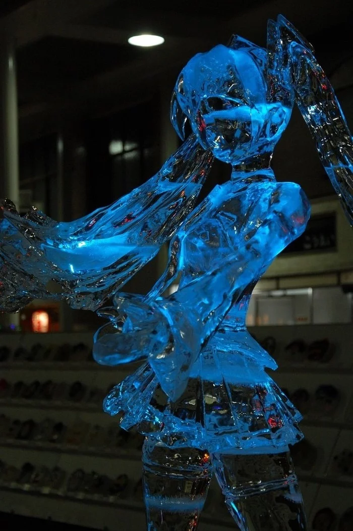 Ice sculptures of Miku from Sapporo - Anime, Longpost, Ice sculpture, Vocaloid, Not anime, Hatsune Miku