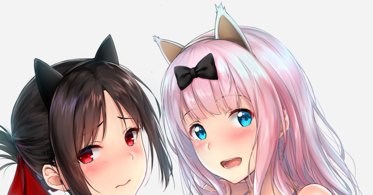 Kaguya and Chika - NSFW, Аниме, Anime Art, Kaguya-Sama wa Kokurasetai, Shinomiya Kaguya, Fujiwara Chika, Animal Ears, Купальник