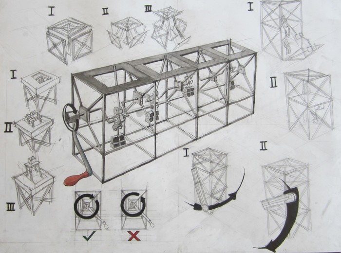 Weird mechanical thing - My, Academic work, Metal, Art, Video