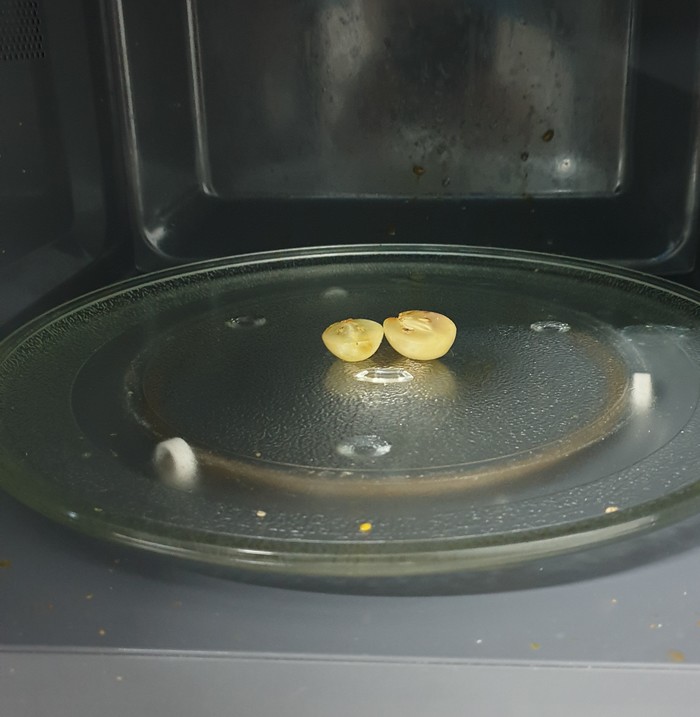 Experiment with plasma grapes in the microwave - Experience, Microwave, Plasma, Try, GIF, Video, Longpost