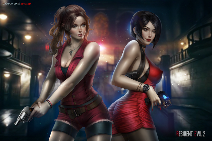 Ada and Claire - Ada wong, Claire redfield, Resident Evil 2: Remake, Game art, AyyaSAP