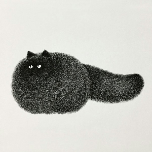 Chernokot - cat, Drawing, Longpost