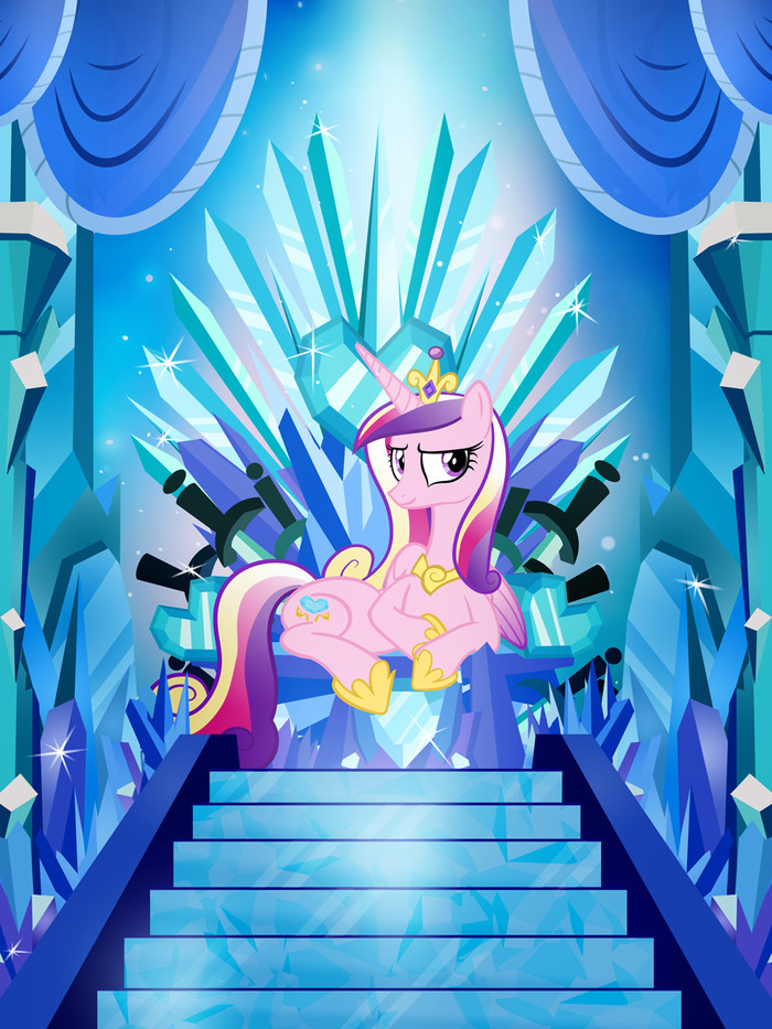 The Crystal Throne - My little pony, Game of Thrones, Crossover, Princess cadance, Iron throne, Pixelkitties