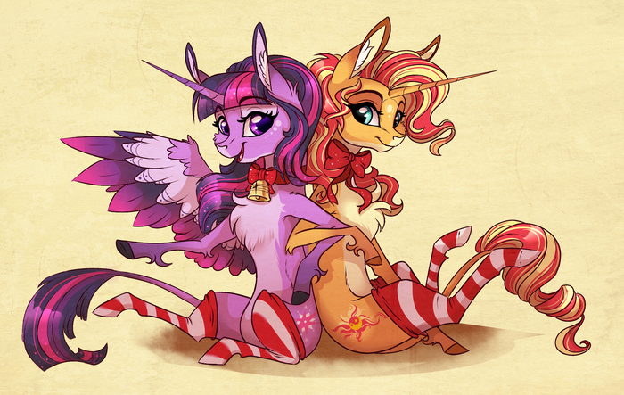 Christmas girls My Little Pony, Twilight Sparkle, Sunset Shimmer, , MLP , Marbola