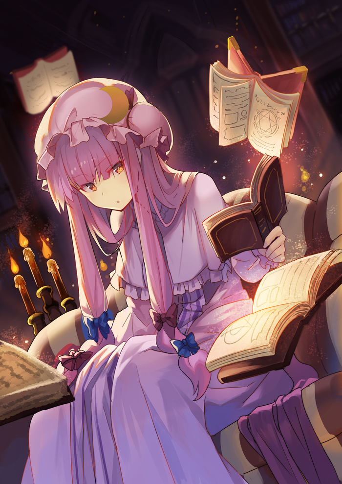 Patchouli Knowledge - Touhou, Anime art, Anime, Patchouli Knowledge, Rin falcon