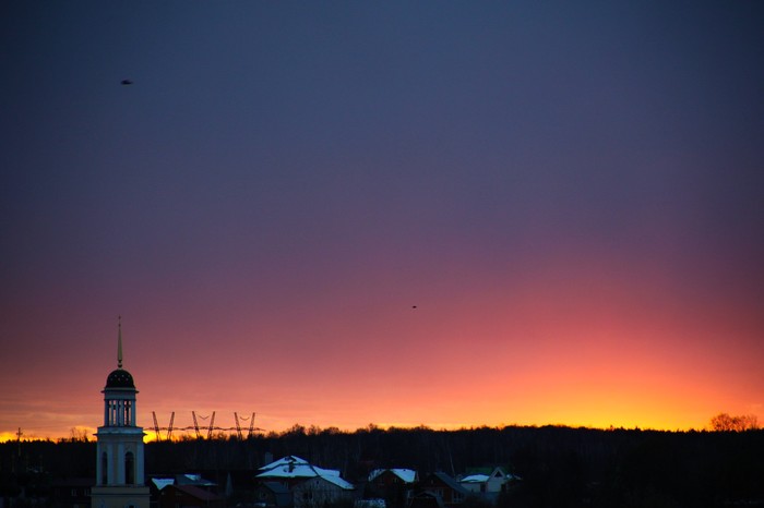 I was very lucky with the view from the window. - My, The photo, Sunset, Sky, Longpost