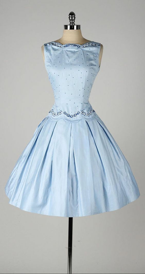 Sky blue vintage dresses, 1950s - The dress, Vintage, 50th, Longpost