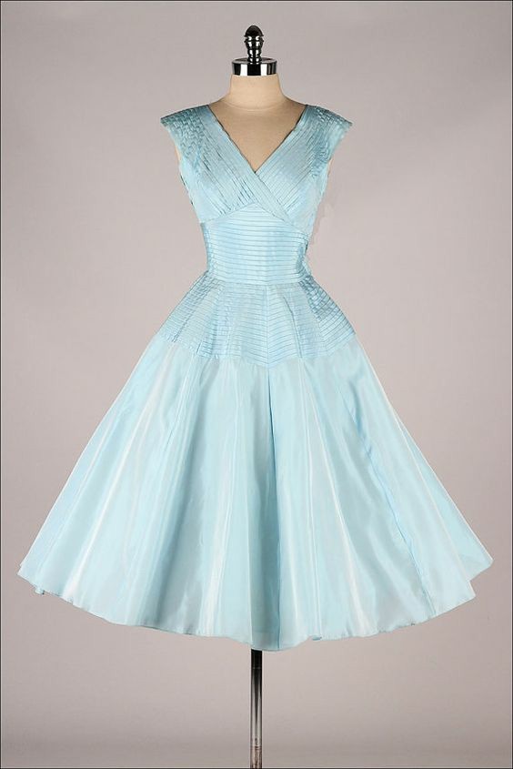 Sky blue vintage dresses, 1950s - The dress, Vintage, 50th, Longpost