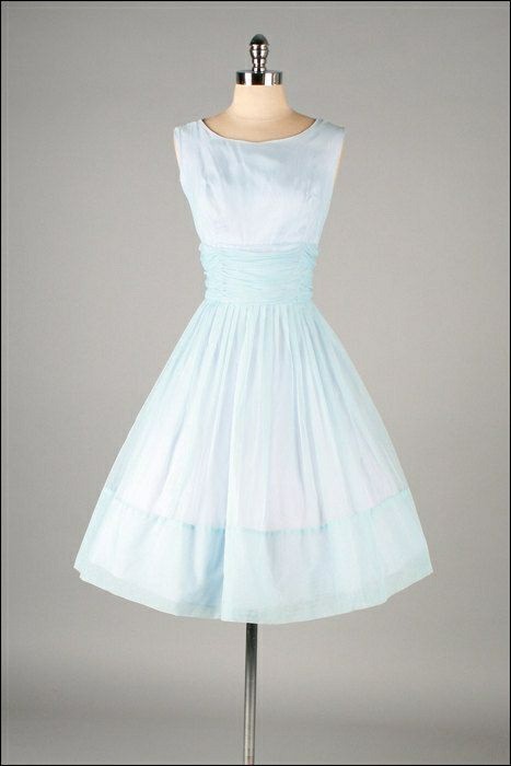 Sky blue vintage dresses, 1950s - The dress, Vintage, 50th, Longpost