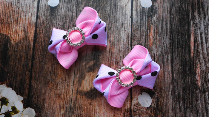 Rep ribbon hair bows. Kanzashi - My, Kanzashi, Bow, Barrette, Decoration, Video