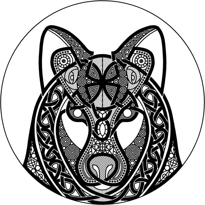 Another wolf - My, Drawing, Wolf, Celtic pattern