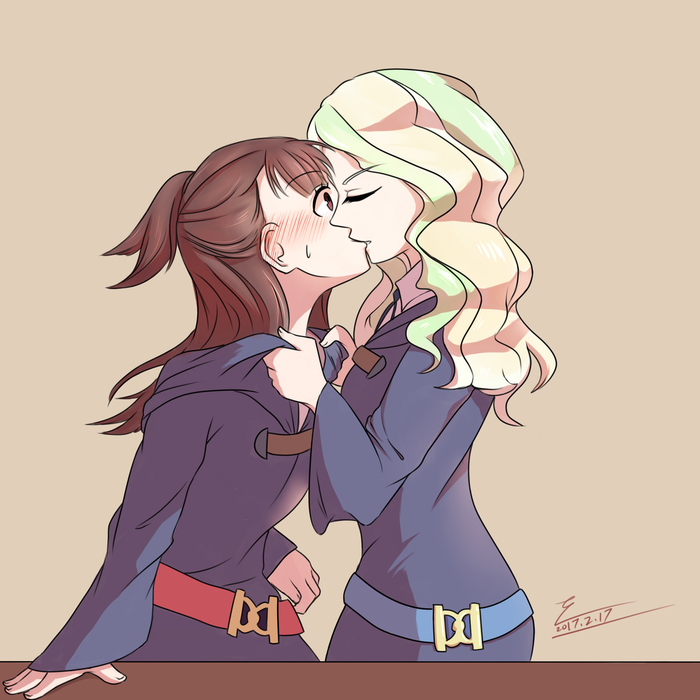 Akko & Diana Kagari Atsuko, Diana Cavendish, Little Witch Academia, Yuri, Anime Art, 