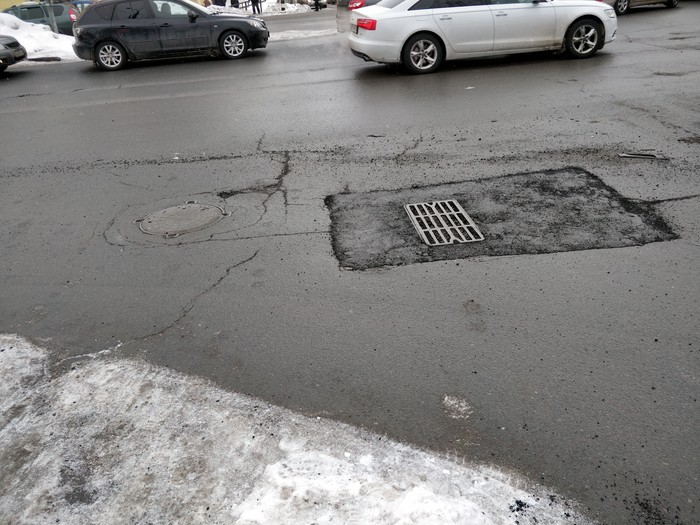 And what do we have instead of a river road in the spring? - The street, Samara, Road, Rainstorm, Puddle