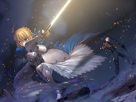 Ничего не понимаю. Отбивание Хрунтинга. - Моё, Fate, Saber, Archer, Fate-Stay Night, Fate Hollow Ataraxia, Fate Grand Order, Fate Zero, Nasuverse