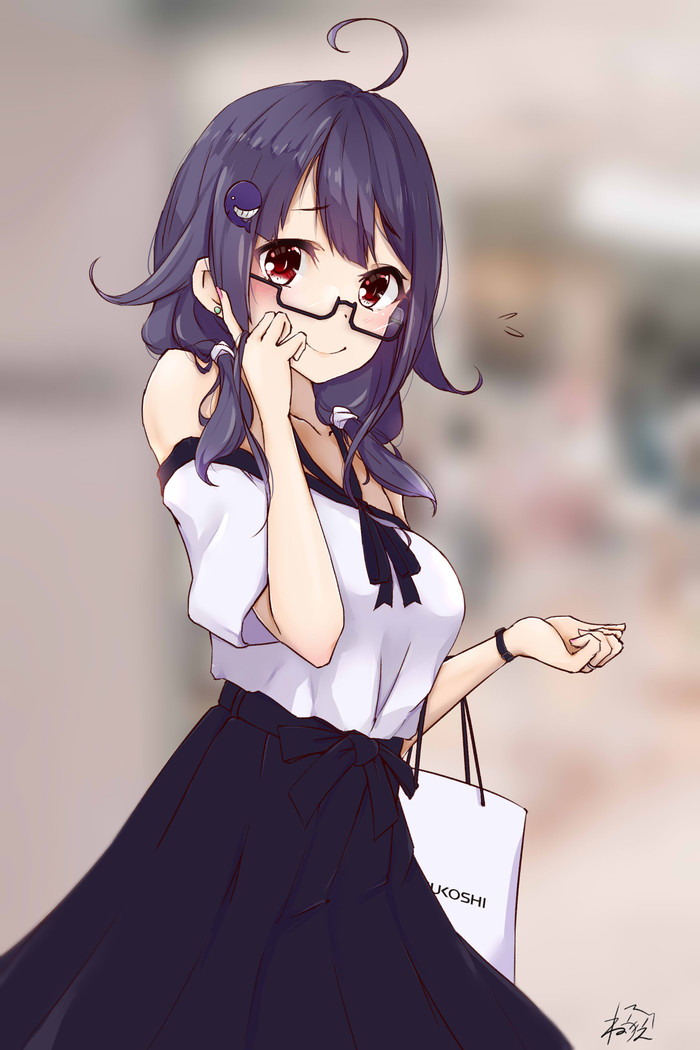 Taigei - Anime, Anime art, Kantai collection, Taigei, Mitsukoshi, Megane