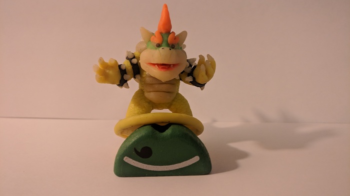 Bowser (from polymer clay) - My, Bowser, Polymer clay, Needlework without process, Longpost