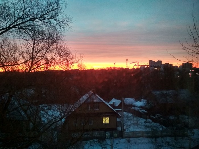 Morning over Vitebsk - Night, Sunrise, Vitebsk, Republic of Belarus, Winter, Beautiful, 2019