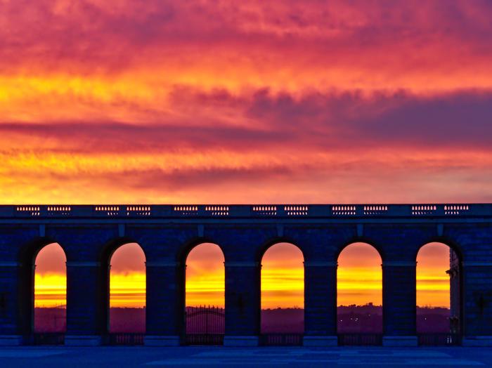 Bridge at sunset - The photo, Sunset, Bridge, Orange