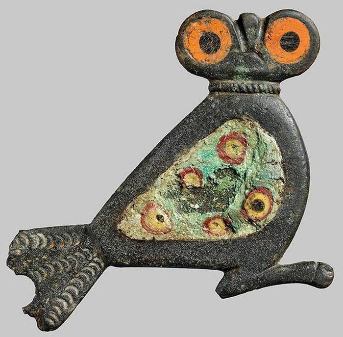 Ancient Roman fibula in the form of an owl from the island of Bornholm, Denmark - Owl, Ancient Rome, Archeology