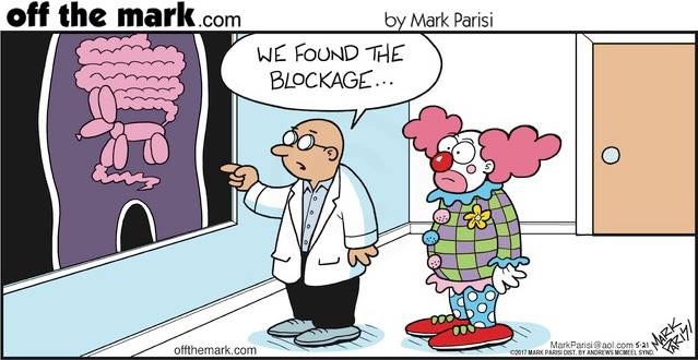 Clowns don't have it easy either. - Clown, Offthemark, Air balloons, Doctors, Comics