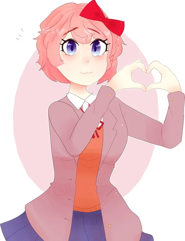 Oki-doki - Doki Doki Literature Club, Sayori, Anime art, Visual novel