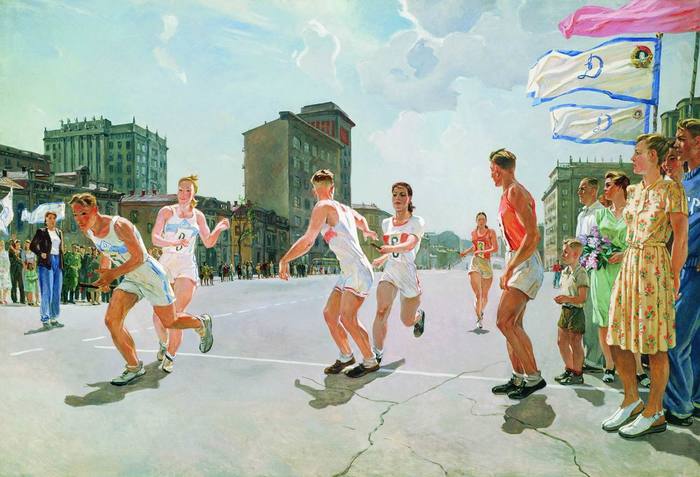 Sport - Socialist Realism, the USSR, Painting, Harold hiding pain, Socialism, Sport, Longpost