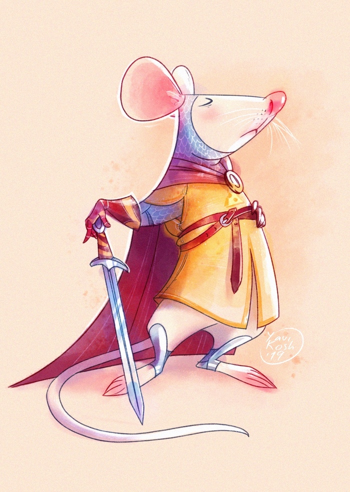 Brave little mouse - My, Procreate, Characters (edit), Character Creation, Mouse, Illustrations, Drawing, Таймлапс, Video, Longpost, Drawing process