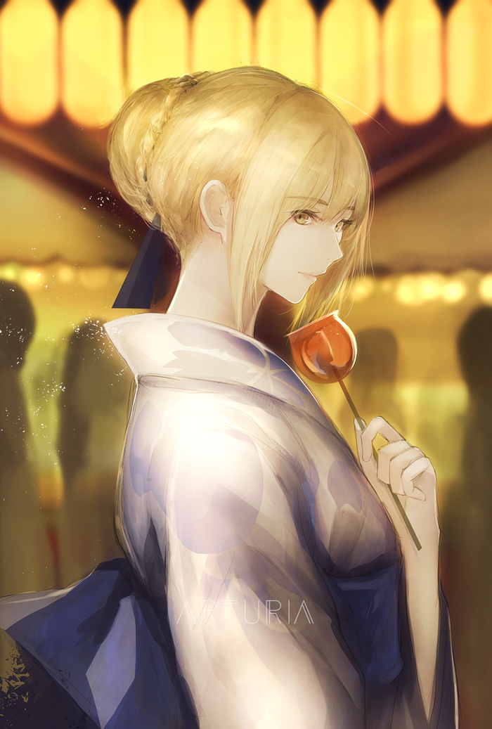 Saber , Anime Art, Fate-stay Night, Artoria Pendragon, Saber, Marumoru