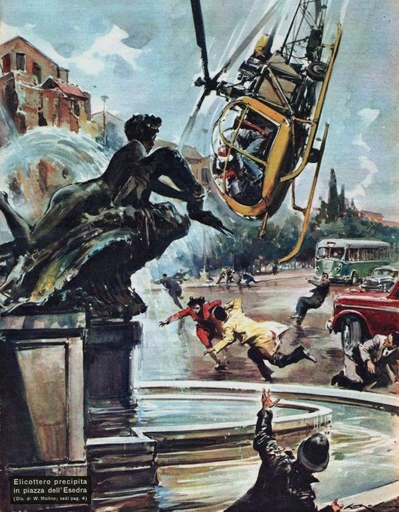 I want to know everything #133 part 1. Artist of the week: disastrous Walter Molino. - Want to know everything, Drawing, Illustrations, Italy, Magazine, Catastrophe, Walter Molineau, Artist, Longpost