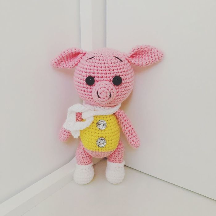 Piggy 2019 - My, Amigurumi, Author's toy, Needlework, Knitting