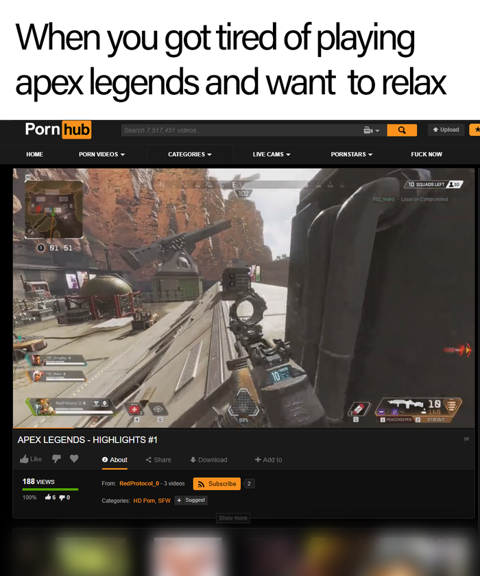       , Apex Legends, Pornhub, 