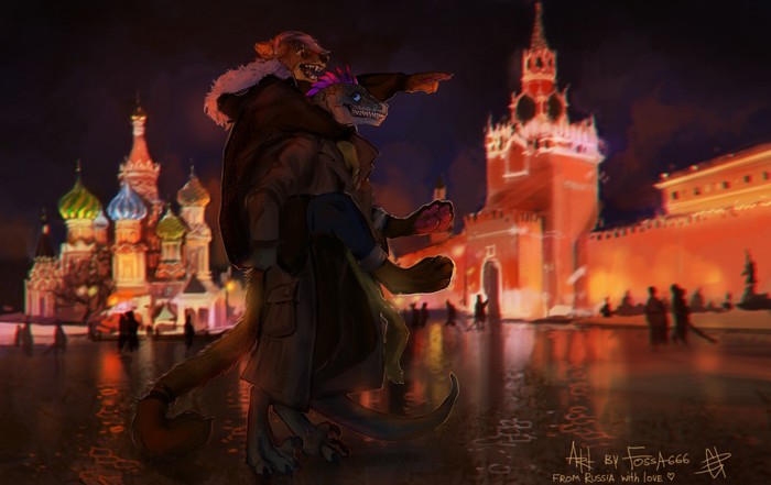 And now there! - Fossa666, Kremlin, Furry, Art, Night