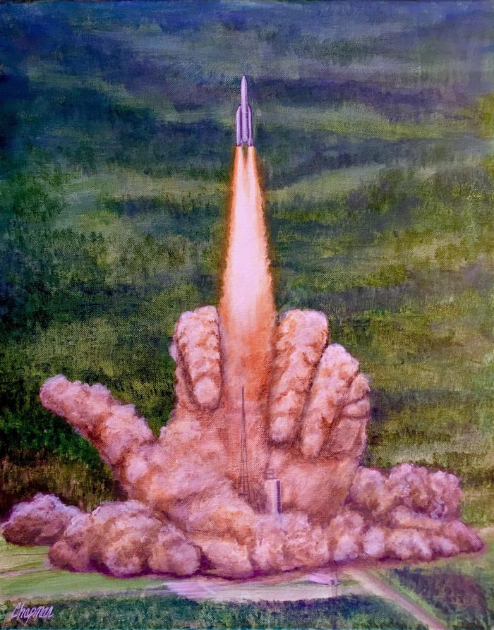 Takeoff - Reddit, Art, Rocket, Rocket launch, Art, Painting
