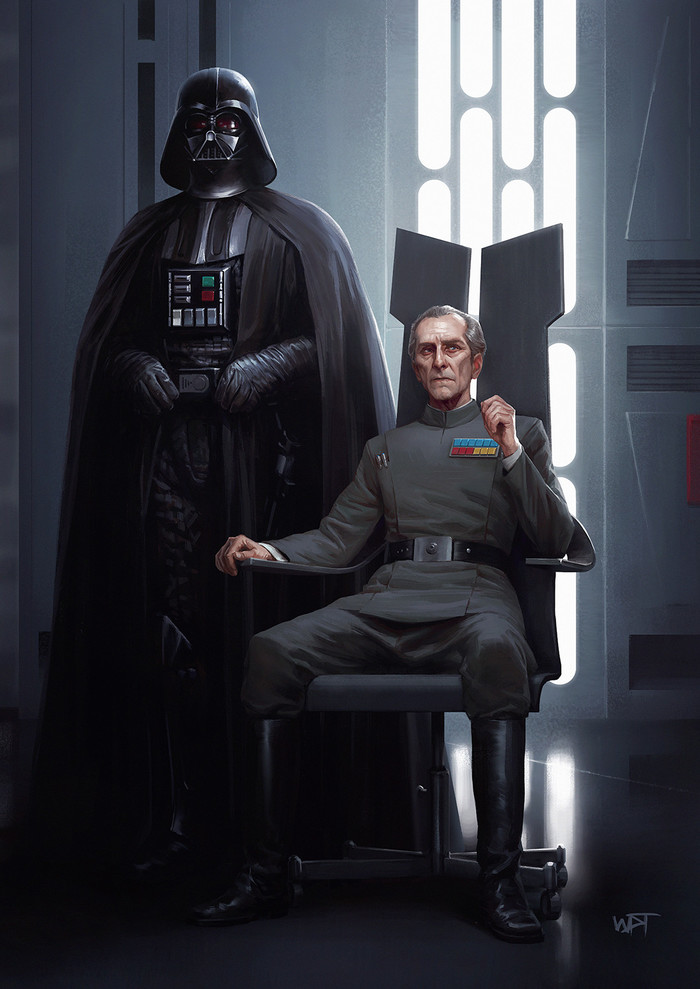 Darth Vader and Grand Moff Wilhuff Tarkin - Art, Drawing, Darth vader, Tarkin, Darren Tan, Star Wars