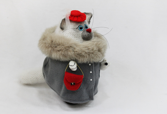 Kitty with a Rat - My, cat, Thai cat, Handmade, Author's toy, Needlework without process, Longpost