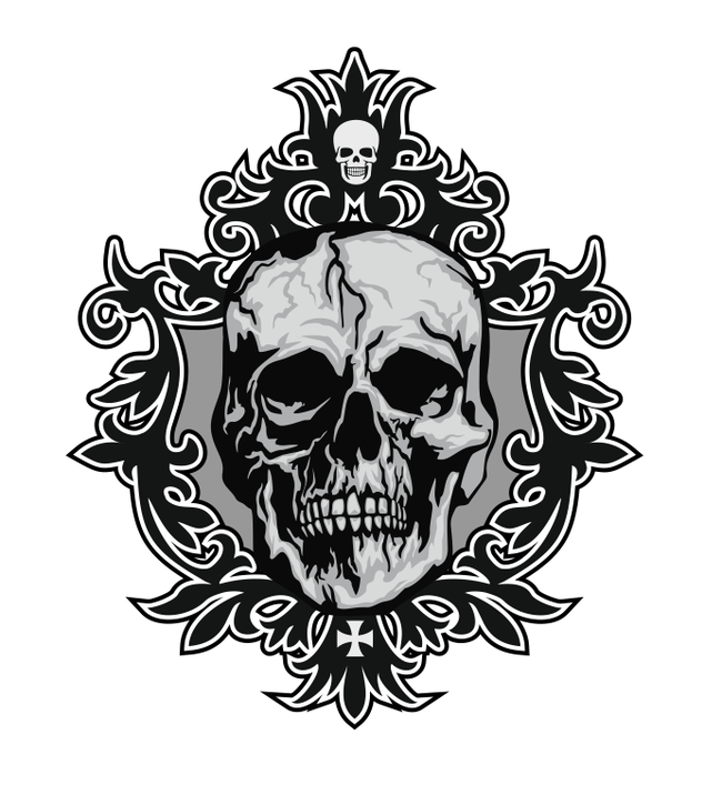 Vintage skull - My, Scull, Vintage, Death, T-shirt, Design