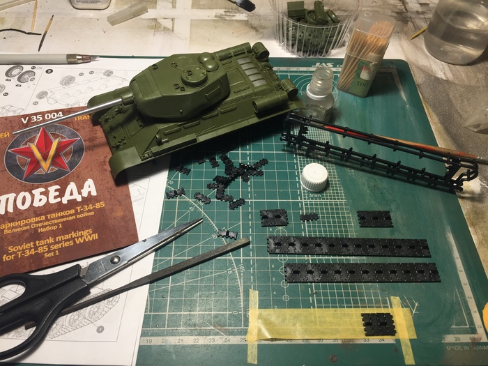 T-34-85 from Zvezda in 1/35 scale - My, t-34-85, Star, 1:35, Modeling, Assembly, Painting, The Second World War, the USSR, Longpost, Stars, Zvezda