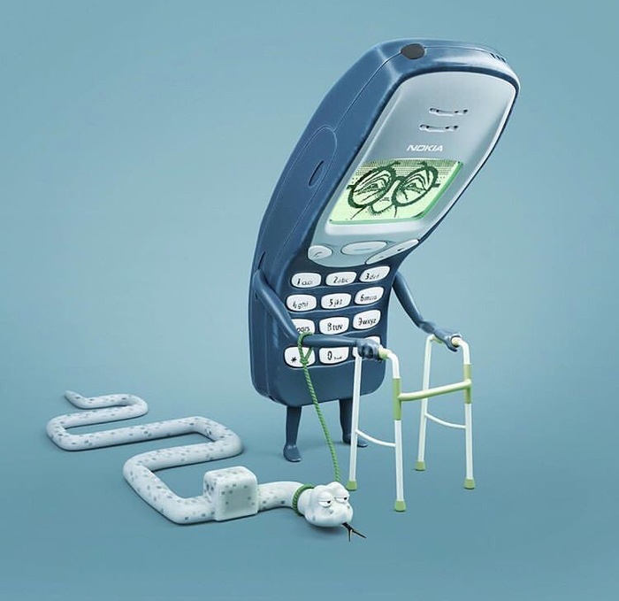 Old man - Nokia, Telephone, Snake, Old age, Nokia 3210, Snake game