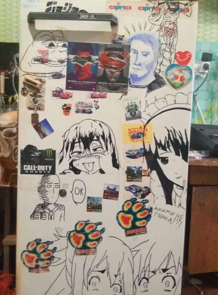 Dream refrigerator - My, Anime, Refrigerator, Hobby, Learning to draw, Atlant, Art, Anime art, Longpost