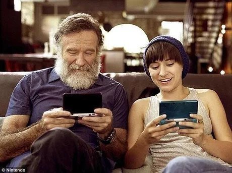 Robin Williams and his daughter Zelda - Robin Williams, Daughter, Nintendo, The photo, Celebrities