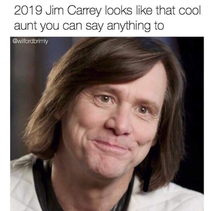 In 2019, Jim Carrey looks like a kind aunt to whom you can tell everything frankly - Jim carrey, Aunt, Picture with text, Celebrities