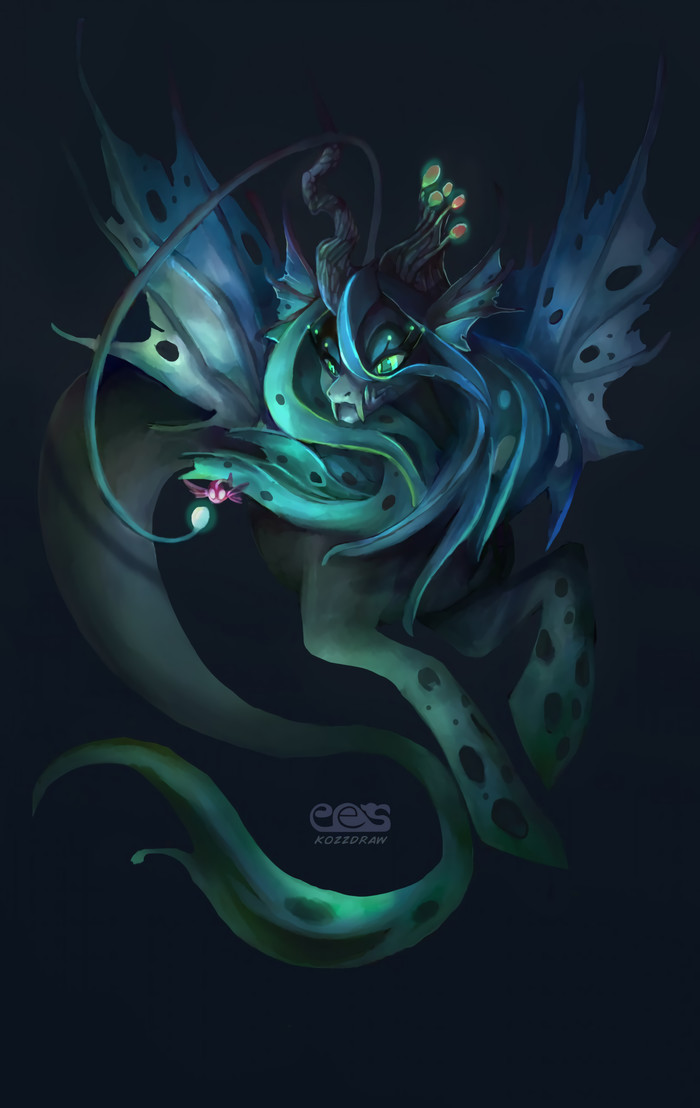 Sea Queen - My Little Pony, Queen Chrysalis, Seapony, Kozzdraws